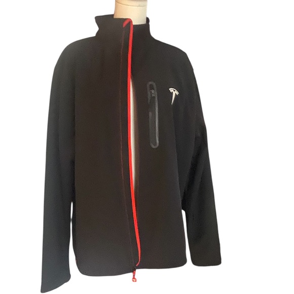 NEW Tesla Motors Black "Corp Jacket" - Performance Tech - Red Accent - Men's L - Picture 10 of 15